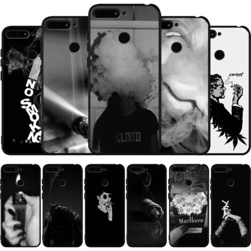 Cigarette smoking black Silicone Phone Case For honor 30 20 Pro 8 8X 9 10 20 Lite Mate 10 20 30 Lite Pro cover