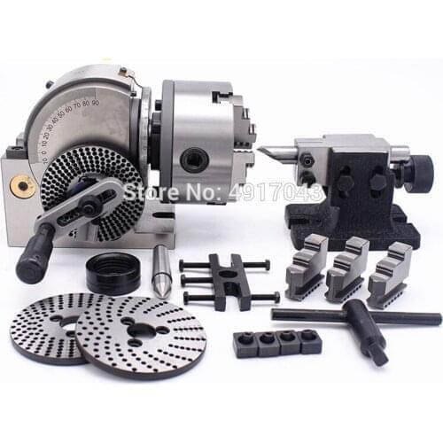 BS-0 Dividing Head for milling machine 125mm 3-Jaw Chuck Spiral Tailstock Indexing Plate