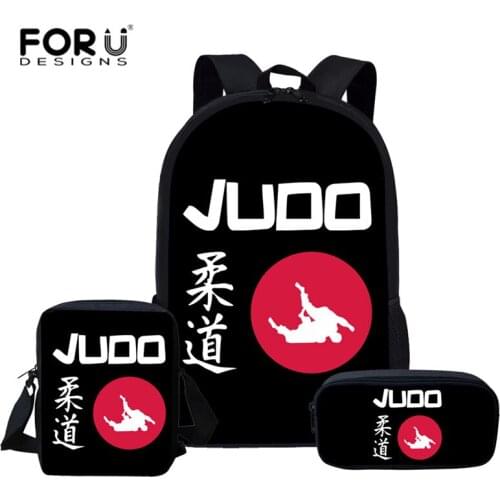 FORUDESIGNS Judo Boxing Womens Backpacks for Teenage Girls Boys Custom Children School Bags 3D Laptop mochila
