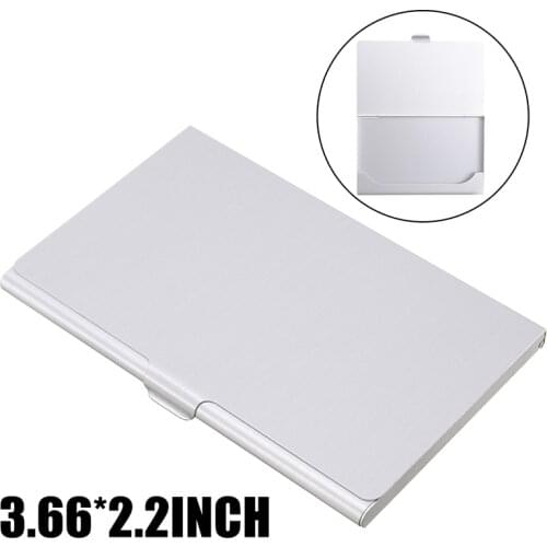 ID Credit Card Holder Silver Plated Credit Card Holder Aluminum Pocket ID Card Banknote Holder Cash Storage Case Box Wallet
