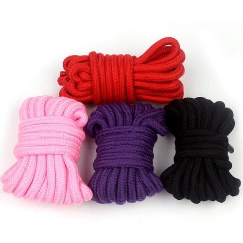 IKOKY 4 Colors Soft Cotton Rope Flirting Sex Toys for Couples Roleplay Slave SM Bondage Rope Restraint Adult Game 5 Meters