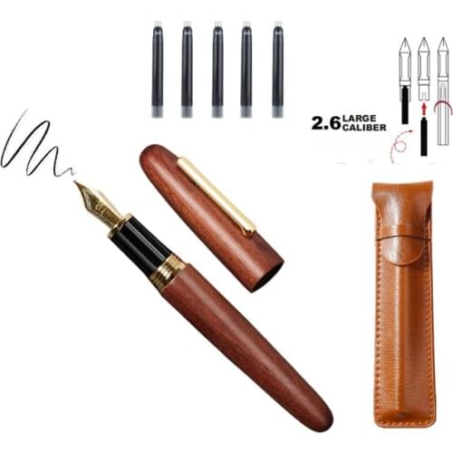 Jinhao 9056 Fountain Pen Wooden Ink Pen F Nib Converter Filler Stationery Office school supplies Writing Pens Gift