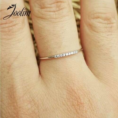 Joolim High End 18K Gold PVD Symple 8 Glass Base Model Rings for Women Stainless Steel Jewelry Wholesale
