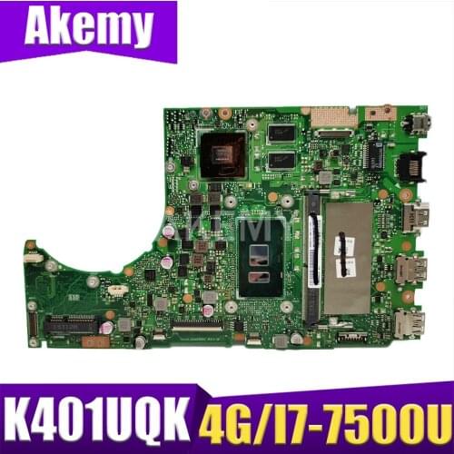 K401UQK MAIN_BD._4G/I7-7500U/AS GT940MX/V2G Mainboard For ASUS K401U K401U A401U K401UQ K401UQK Laptop Motherboard 100% Tested