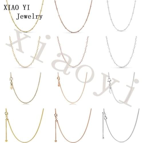 XIAOYI 2020 s925 classic three-color bead heart pull base necklace can be freely matched with high quality factory wholesale