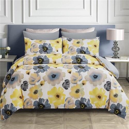 Oil Painting Double Flower Duvet Cover Quilt Cover Bed Housse De Couette Twin Single Queen Size Comforter Bedding Sets Adults