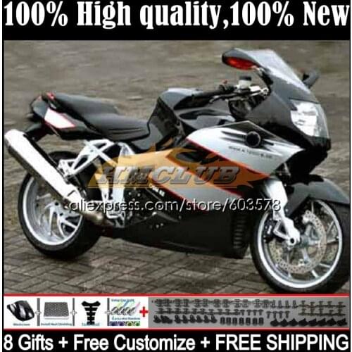 Body For BMW K 1200 S 1200S K1200S 05 06 07 08 09 10 47CL.16 K1200 S K-1200S 2005 2006 2007 2008 2009 2010 Fairing Black sillver