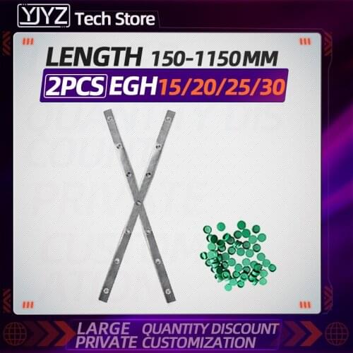 Low-set linear guide 2PCS EGH15/EGH20/EGH25/EGH30 high precision suitable for automation equipment, length=150MM-1150MM