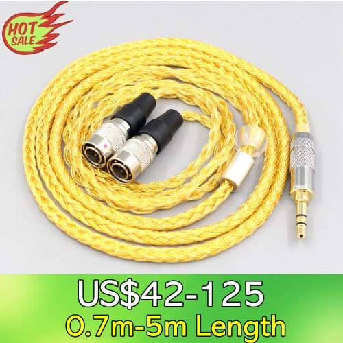 LN007389 16 Core OCC Gold Plated Braided Earphone Cable For Mr Speakers Alpha Dog Ether C Flow Mad Dog AEON Headphone