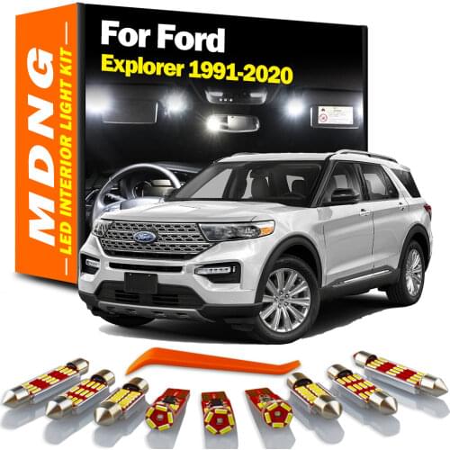 MDNG Canbus White Auto Bulbs LED Interior Dome Trunk Light Kit For Ford Explorer 1991-2020 Error Free Car Lighting Accessories