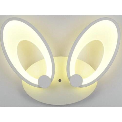 Cute Rabbit Ears Wall Lamp White/Warm Light LED Wall Light 1/2 Head Living Room Night Light Energy-saving Lamps Home Decoration