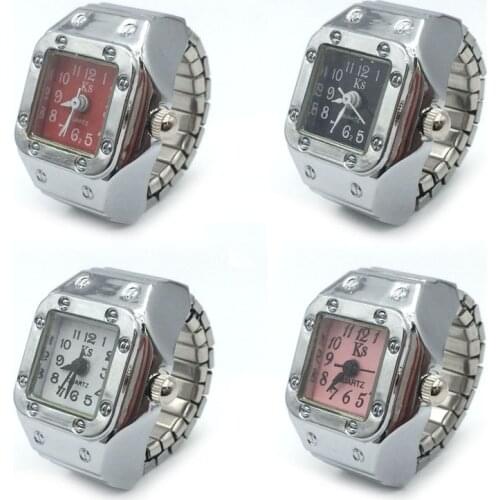 New 1PC Vintage Punk Elastic Stretchy Quartz Watch Rings for Women Man Hip Hop Cool Finger Watch Rings Couple Fashion Jewelry