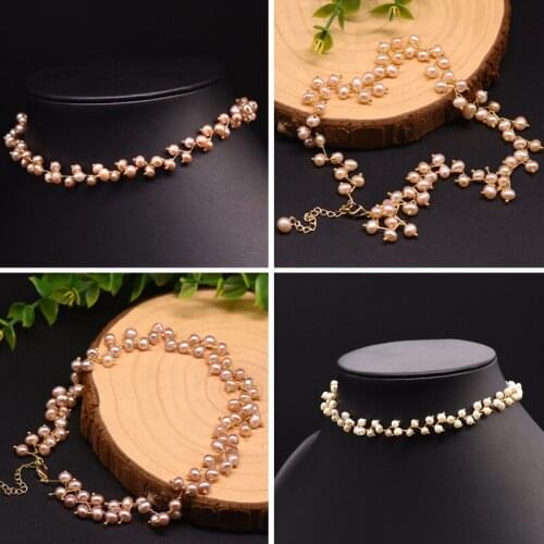 New Natural Fresh Water Pearl Choker Necklace For Women Wedding Engagement Gift Handmade Minimalism Necklace Luxury Fine Jewelry