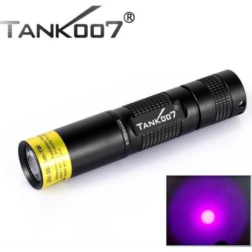 Original TANK007 TK566 LED Flashlight UV 395nm 1W Black Led Light Para Pesca Japan Torch Linterna Ultravioleta