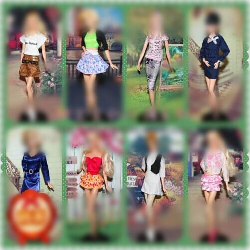 30cm Doll Dress Fashion Clothes handmade outfit For Barbie Doll Accessories Baby Toys Best Girl' Gift