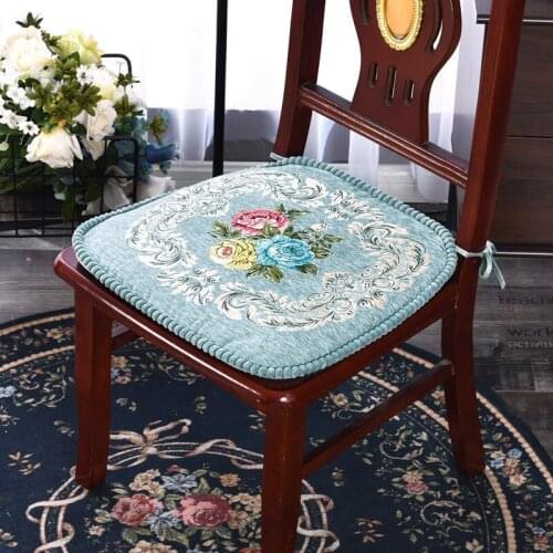 Blue Velvet Fabric Chair Pad Office Study Stool Cushion Kithcen Chair Seat Cushion Universal Back Seat Cushions Soft Sofa Pillow
