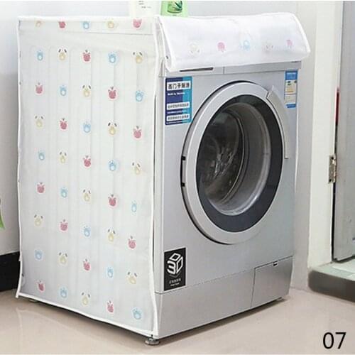 1pc Washing Machine Cover Dust Cover Clean Waterproof Dust Cover PEVA Drum Front Loading Washing Machine Cover Household Goods
