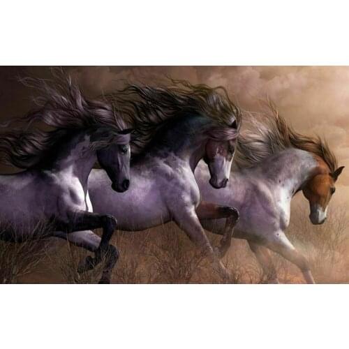 Galloping Horses Art Film Print Silk Poster Home Wall Decor 24x36inch