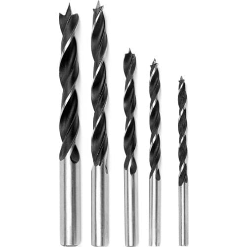 Top Quality 5Pcs 1/4" Hex Shank Wood HCS Center Drill Bit Set High Carbon Steel 4mm 5mm 6mm 8mm 10mm Wood Drilling Metal Tools