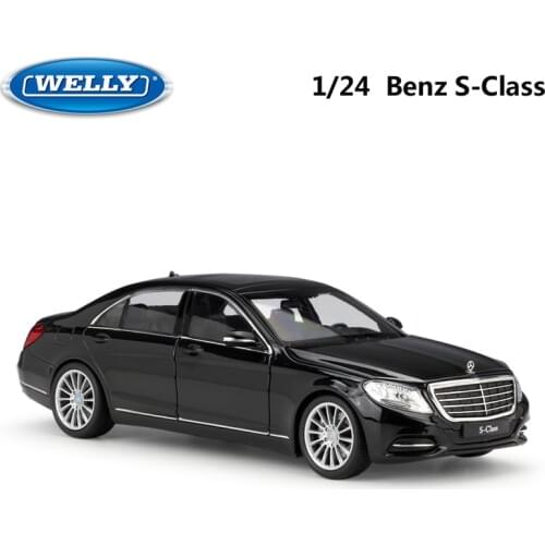 WELLY 1:24 Scale Simulator Model Car Benz S-Class Classic Diecast Car Metal Alloy Car Toys For Children Gift Toy Car Collection