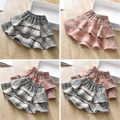 2 3 4 5 6 Years Toddler Girls Skirts Fashion Korean Plaid Skirts for Children Spring Autumn Fashion Princess Skirts 2020 New