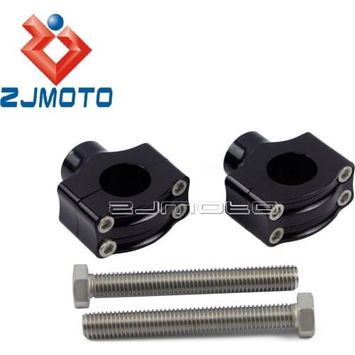 1 Pair Aluminum 1" Handlebar Low Riser Clamps For Harley Cafe Racer Bobber Chopper Custom Finned 1 inch Handle Bars Risers