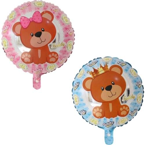 10pcs 18inch Cartoon Teddy Bear Foil balloons Birthday Party Decorations boy girl Wedding Party Baby Shower 1st Balloon Kids Toy