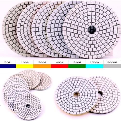 10pcs/set by grit 3" (80mm) with 2.5mm thickness dry and wet diamond polishing pads with free shipping