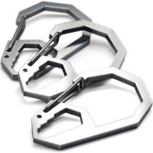 10PCS Outdoor Multifunction Keychain Spring Buckle Stainless Steel Quick Release Hook Portable Screwdriver Camping Tool FW201