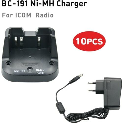10Pcs BC-191 Charger for ICOM F4102D F4103D IC-F3002 F4002 F3003 F4003 IC-F3001 F4001 F3003 F4003 F3103D Radio