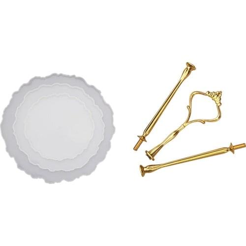 3PCS for Resin Casting Silicone Coaster Molds Round Coaster Molds for Cake Holder Resin Tray Coaster Mold Kit