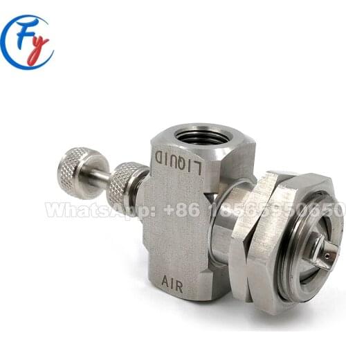 Ss304 wall mounted air atomizing nozzle, thin-wall-mounted air atomizing nozzle, external mix flat fan air atomizing nozzle