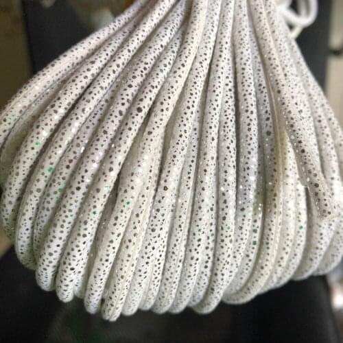 5M/Lot Jewelry Making Findings 3mm White Cord Round Soft Metallic Glitter Fabric Rope Strip DIY Bracelet Necklace Choker Materia