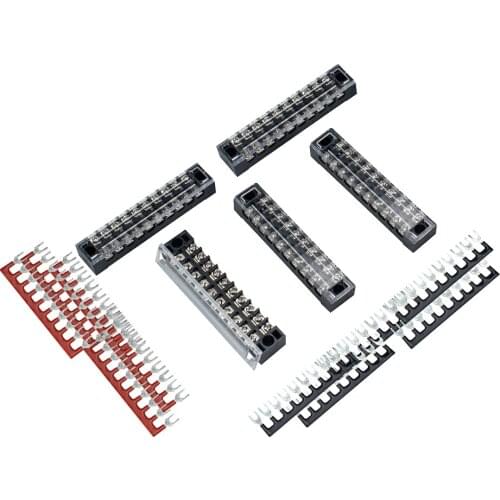 5Pcs 10 Position Dual Row Screw Barrier Terminal Block Terminal Barrier Strips