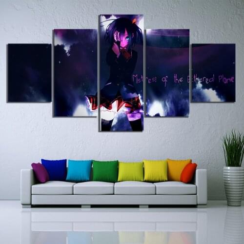 5 Piece Cyuunibyou Demo Koigashitai Anime Poster Takanashi Rikka Pictures Wall Painting for Girls Room Wall Decor