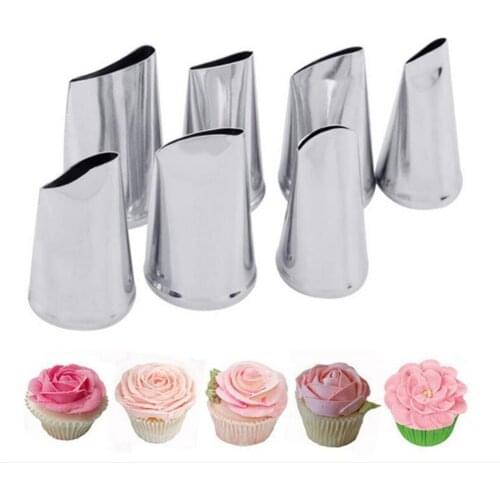 7pcs/Set Cake Cream Nozzles Decorating Tools Set Cake Tool Piping Pastry Bag Dessert Bakery Accessories Home Kitchen Cake Tools