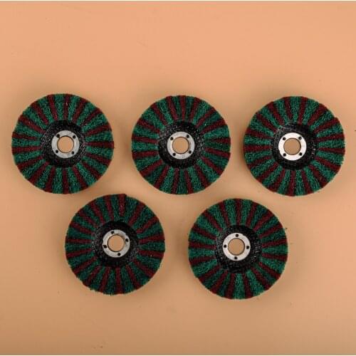 5pcs 100mm 4" Scouring Pad Flap Polishing Wheel Abrasive Buffing Disc 150# & 240# Grit For Angle Grinder Metal Finishing