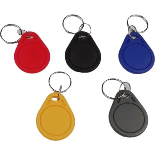 100Pcs RFID Keytags 13.56MHz 14443A M1 S50 Smart IC Key Ring Tag Keyfob Token Access Control