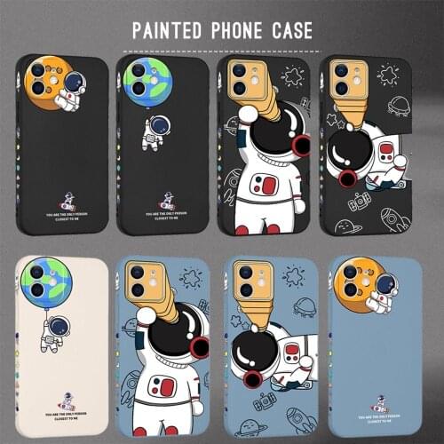 Cartoon Matte Phone Case For iphone X XS Max XR 6S 6 7 8 Plus 12 Cute Spider Space Planet Love Heart Pattern Cover Soft TPU Case