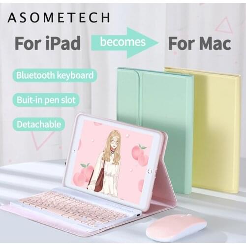 Bluetooth Keyboard Case for ipad Mini 4 5 Bluetooth Mouse Case for iPad Apple mini 1 2 3 Green Candy Color Cute Tablet Cover
