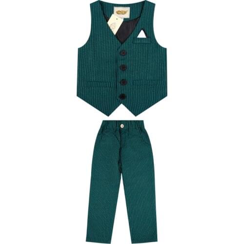 2019 Spring Autumn Children Vest Pants 2Pcs Clothing Sets Kids Formal Suits Boys Girls Gentleman Wedding Performance costume