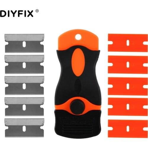 DIYFIX LOCA UV Glue Remover Scraper Knife for Phone LCD Touch Screen Residue Adhesive Cleaning Repair Tool Set with 10Pcs Blades