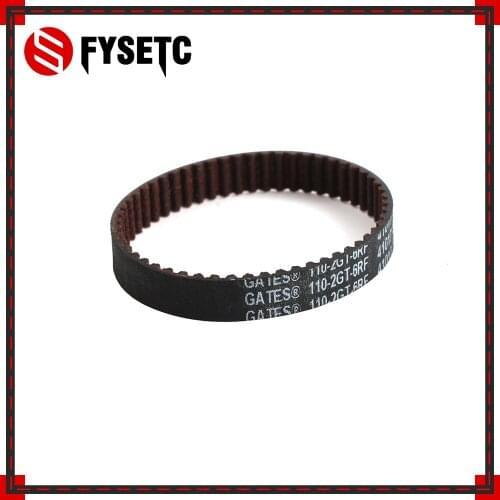 GATES-LL-2GT 3D Printer Belt Closed Loop Fiberglas Rubber GT2 Timing Belt 2GT-6 Length 110/122/202/250/302/382/444mm Wide 6mm