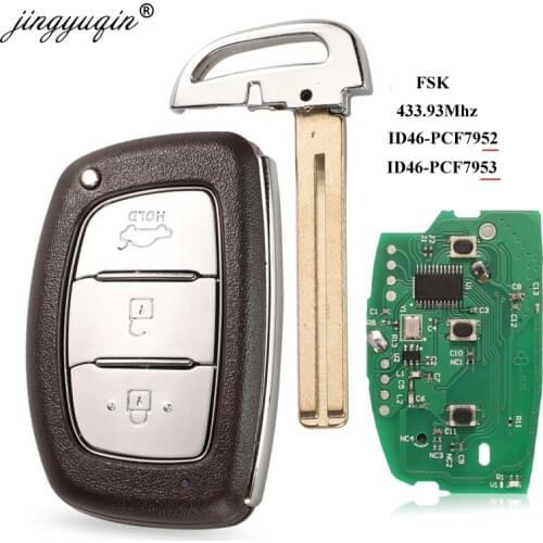 Jingyuqin 3 Button 434 Mhz FSK Smart Remote Control Key for Hyundai IX35 PCF7953 Hitag2 ID46 Verna Elantra 7952 Chip