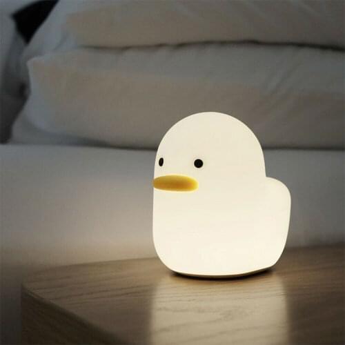 Creative Duck LED Night Light Silicone Night Lamp Children Bedroom Bedside Table Lamp USB Charging Lamp Used a Gift for Kids
