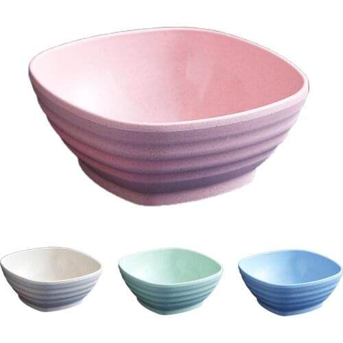 Kitchen Square Eco-friendly Wheat Straw Bowl Soup Salad Bowl Snack Dried Fruit Bowl Dish Plate Holder Bowls Kitchen Tableware