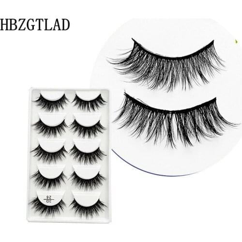 2018 NEW 5 pairs 100% Real Mink Eyelashes 3D Natural False Eyelashes 3d Mink Lashes Soft Eyelash Extension Makeup Kit Cilios 26