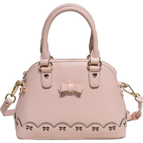 New Sweet Bow-knot Hollow Shoulder Bag Handbag Women PU Leather Portable Travel Shopping Purse For Girls Fashion Crossbody Bags