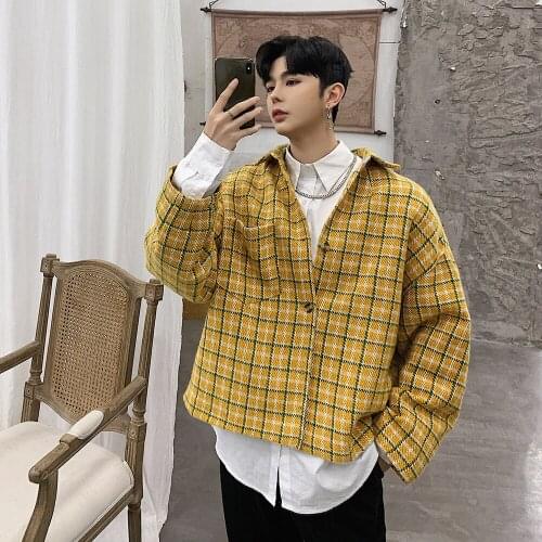 Autumn Plaid New Slim Fit Coat Plus Size Casual Outwear Bomber Homme Party Jacket Men Grid Windbreaker