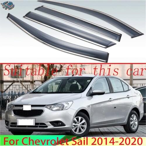 For Chevrolet Sail 2015 2016 2017 2018 Plastic Exterior Visor Vent Shades Window Sun Rain Guard Deflector 4pcs